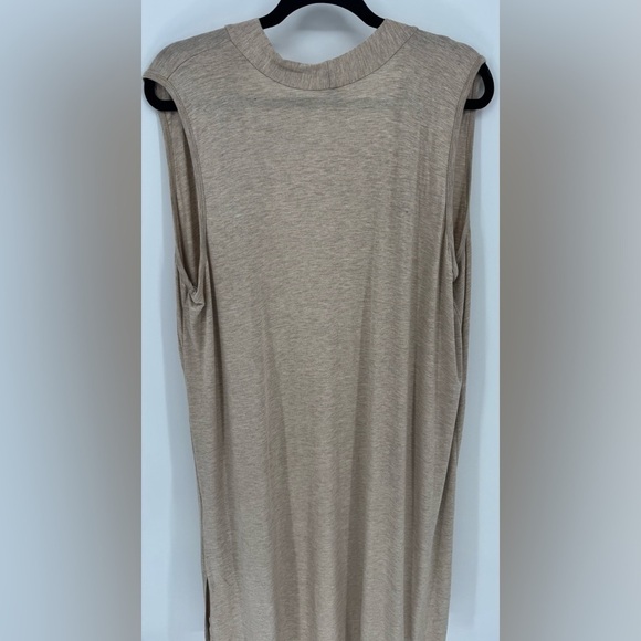 24/7 TAN open sleeveless cardigan split sides black size 1x - Picture 3 of 6
